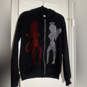 BLING Angel Devil Zip Up Hoodie 😇😈